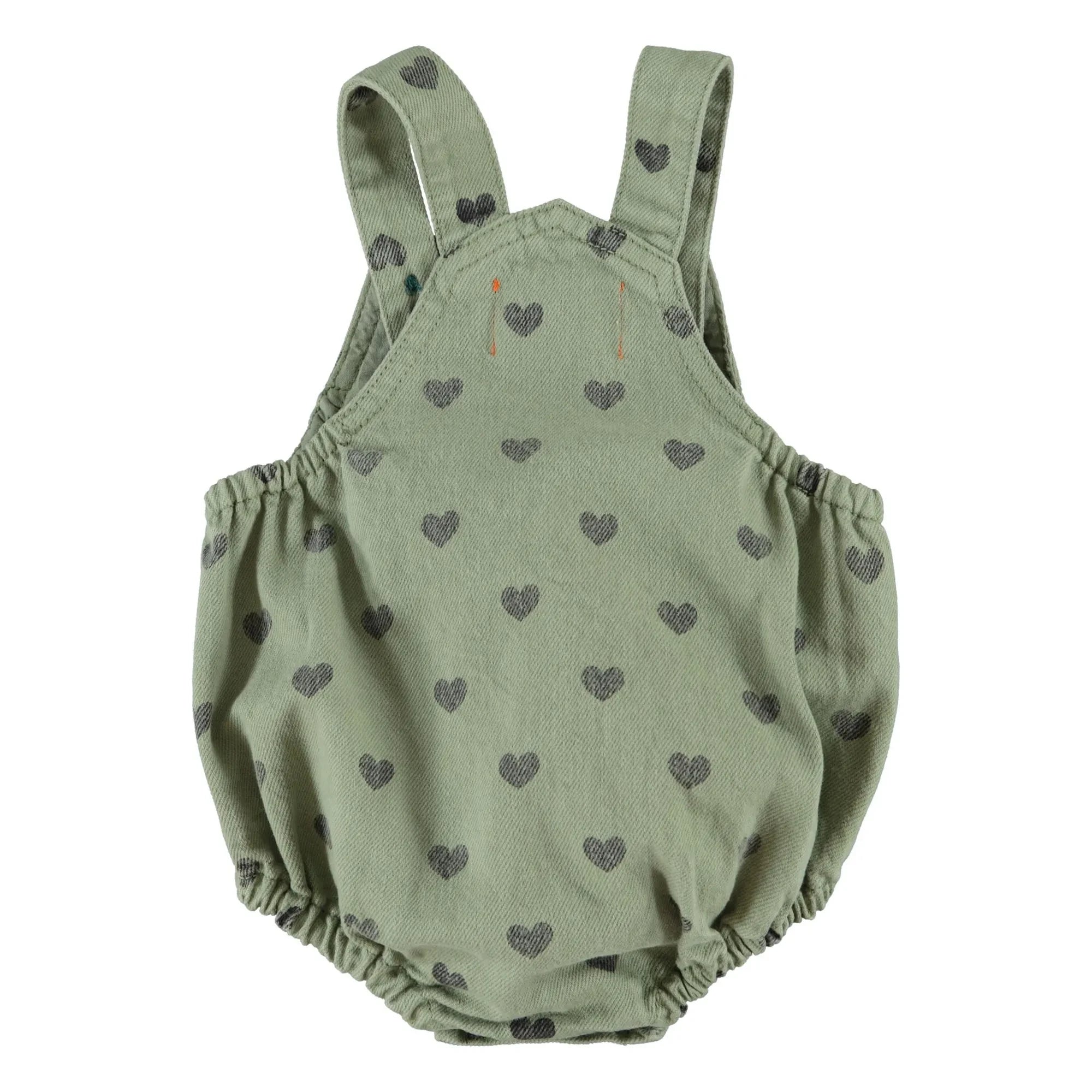 Piupiuchick - Pelele de Algodón Orgánico con Corazón | Verde