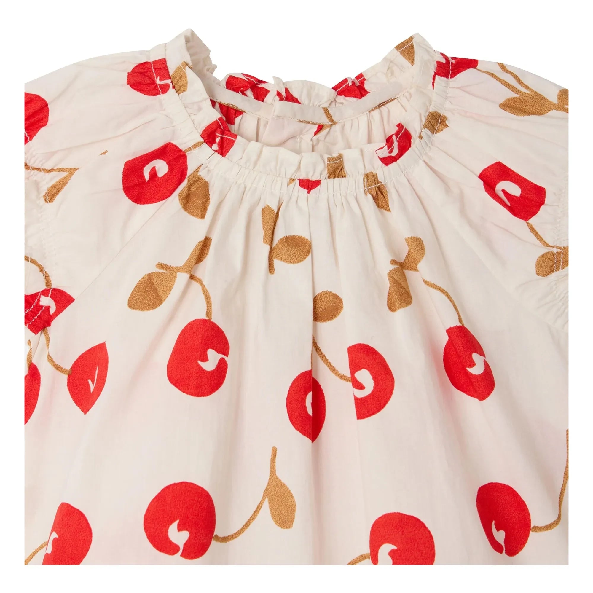 Bonpoint - Blusa de algodón orgánico Grace Cerezas | Crudo