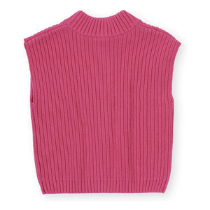 Goldie + Ace - Camiseta sin mangas de canalé | Rosa