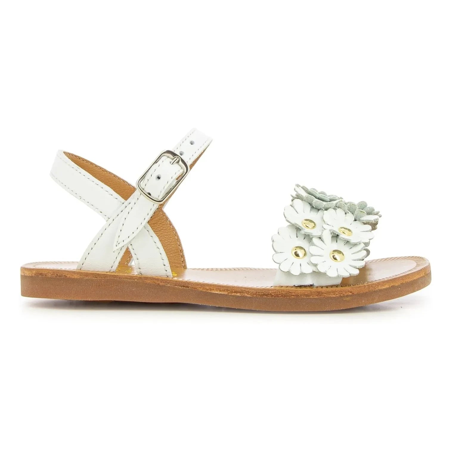 Sandalias Pom d'Api - Plagette Multi Flo | Satén blanco