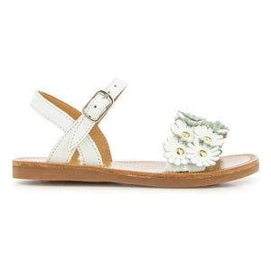 Sandalias Pom d'Api - Plagette Multi Flo | Satén blanco