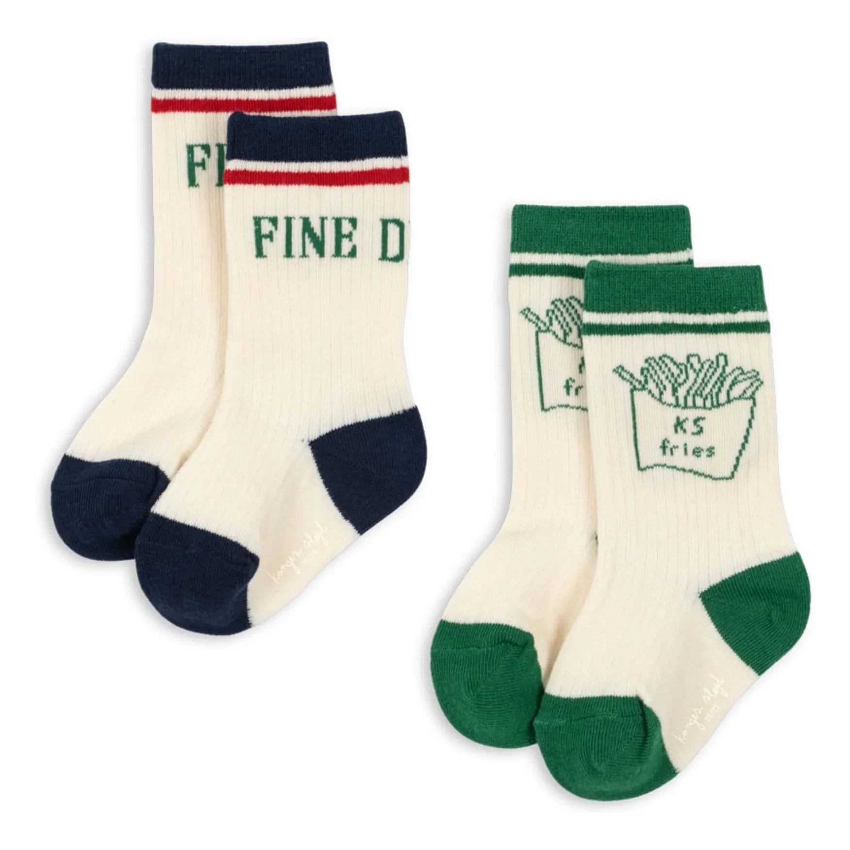 Konges Sløjd - Set de 2 Pares de Calcetines Papas Fritas | Crudo
