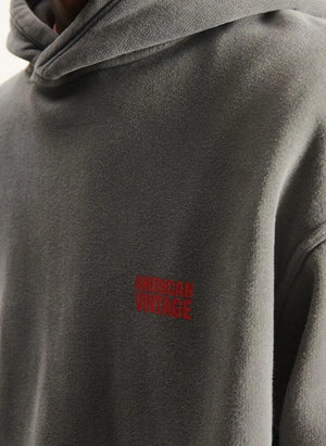 American Vintage - Plizzy Kapüşonlu Sweatshirt | Koyu Gri
