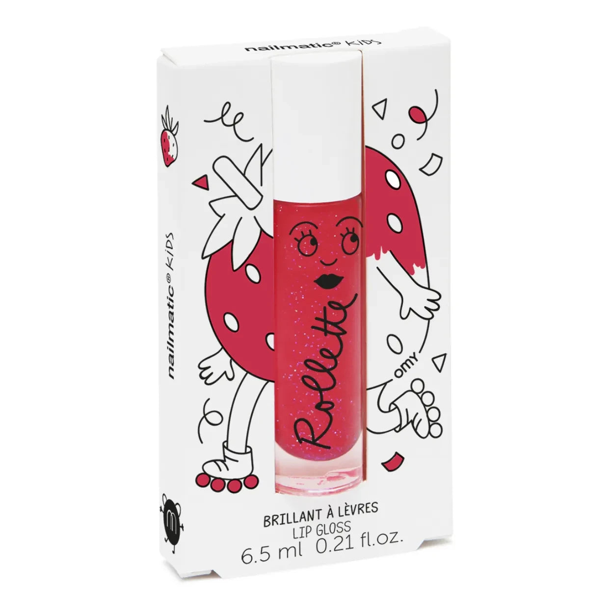 Nailmatic Kids - Brillo de Labios con Fresa Roller - 6.5 ml | Fucsia
