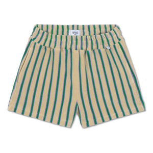 Repose AMS - Pantalón corto de toalla de algodón orgánico a rayas | Amarillo pálido