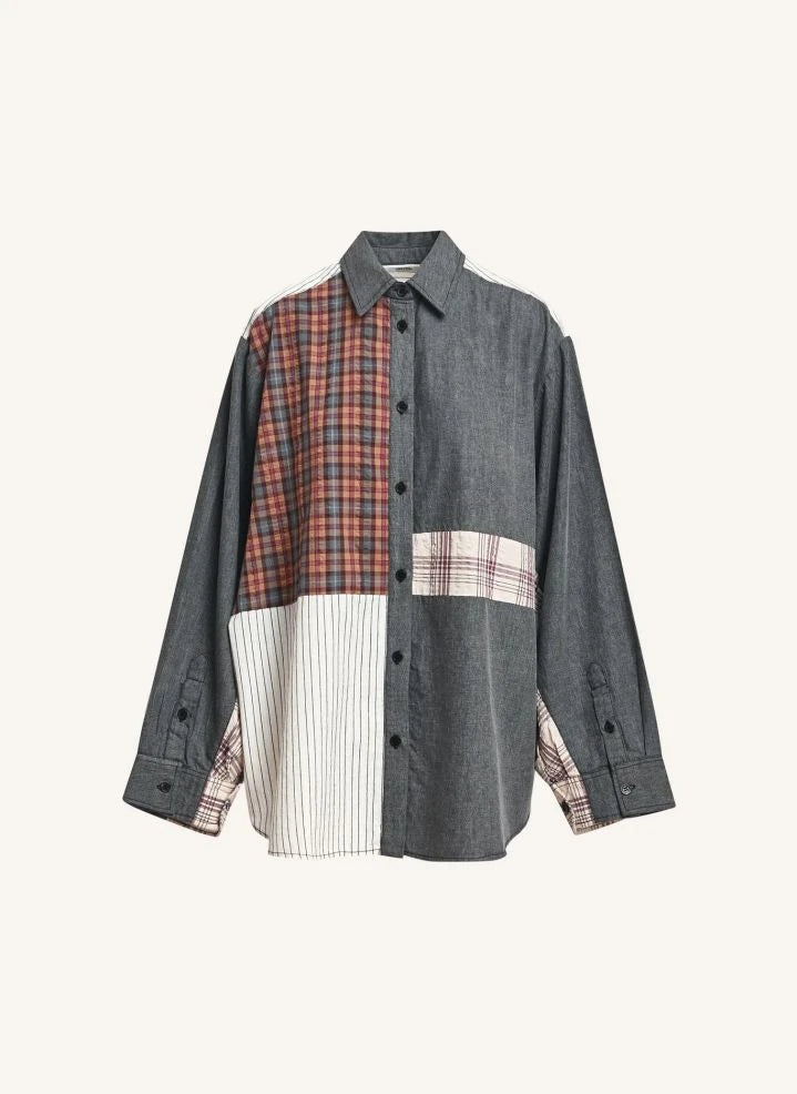 Essentiel Antwerp - Kingsley Camisa Patchwork | Gris
