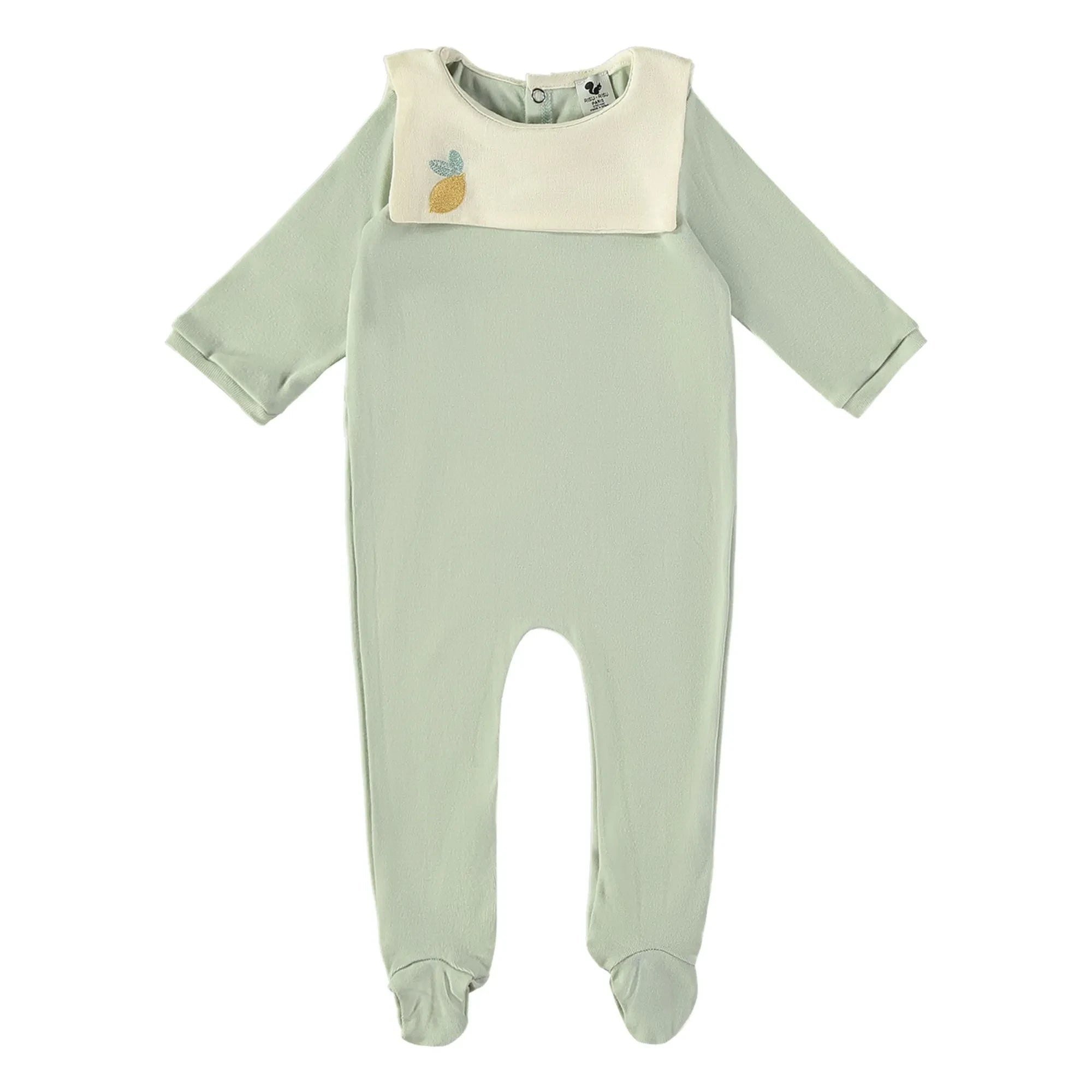 Risu Risu - Pijama marinero de algodón orgánico | Verde almendra