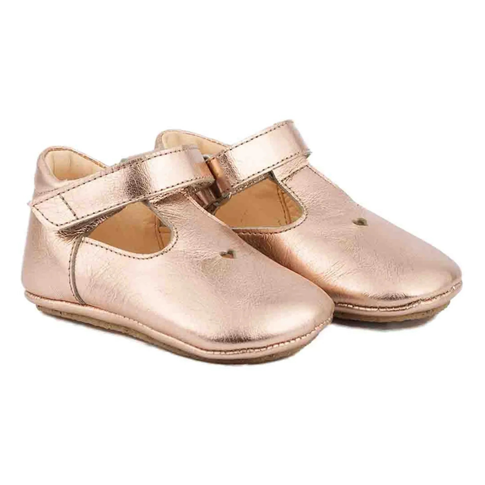 Angulus - Zapatillas de cuero metalizado | Oro rosa
