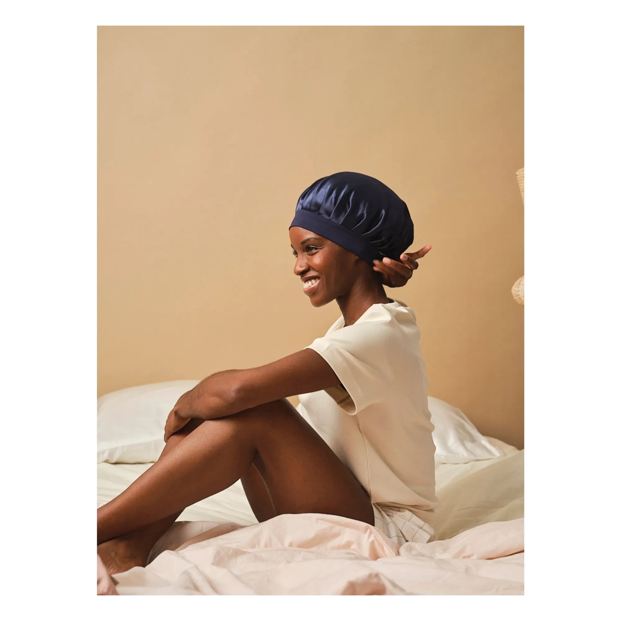 Emily's Pillow - Gorro de noche de seda | Azul noche
