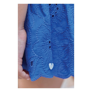 Tartine et Chocolat - Pantalón corto con bordado floral | Azul real
