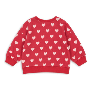 Konges Sløjd - Sudadera Loupy Lou Corazones Algodón Orgánico | Rojo