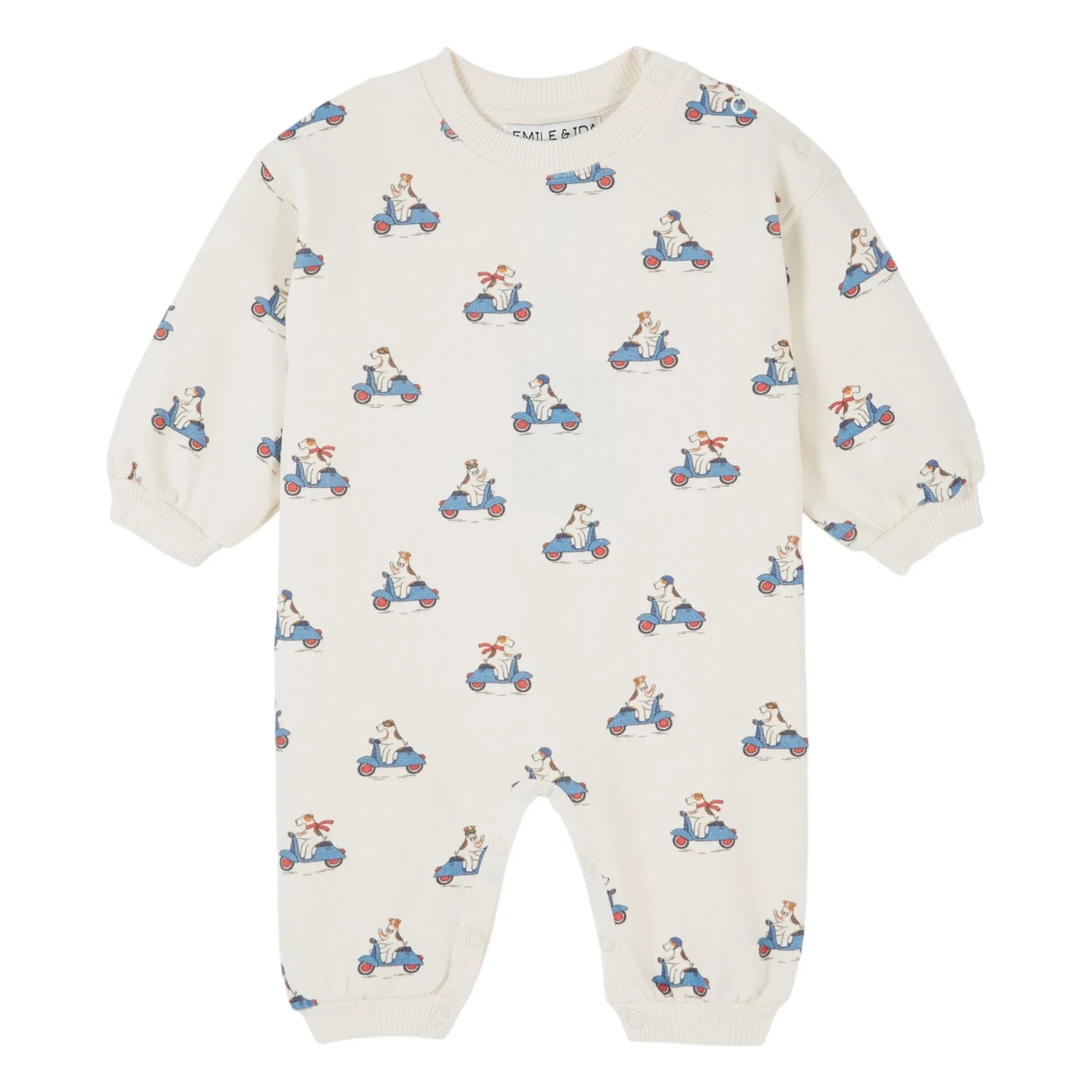 Emile et Ida - Mono de algodón orgánico con estampado de perro | Crudo