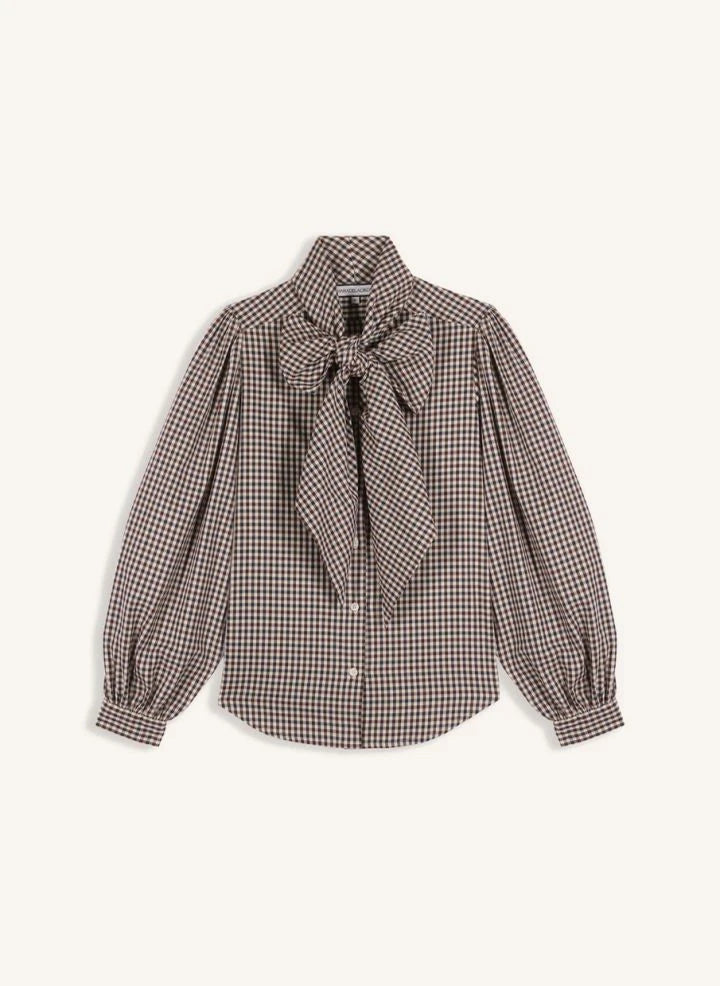 Maria de la Orden - Blusa de algodón vichy Cuento de hadas | Marrón