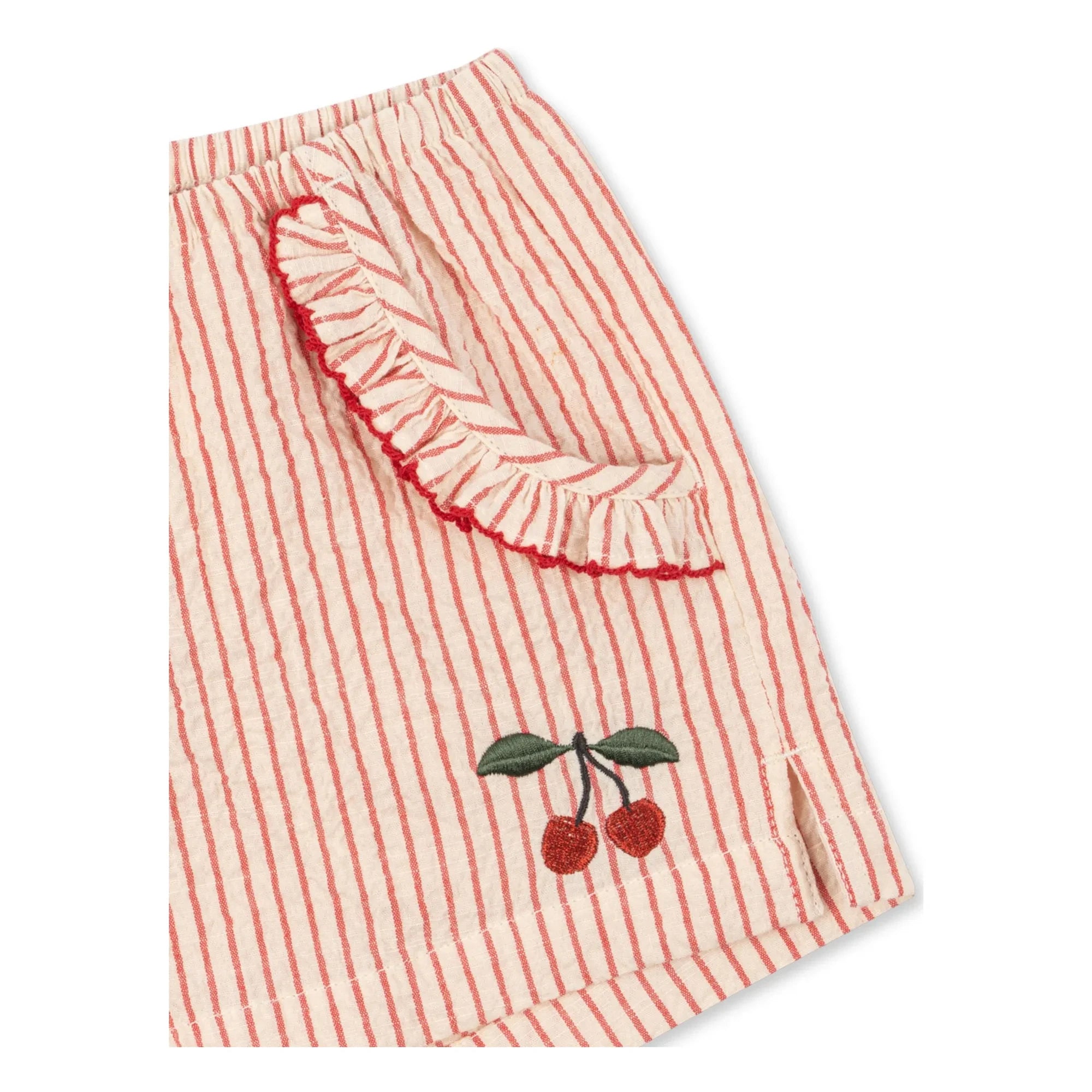 Konges Sløjd - Shorts de algodón orgánico a rayas Ellie | Rojo
