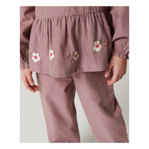 Copenhagen Colors - Pantalón a cuadros de algodón orgánico | Rosa polvo