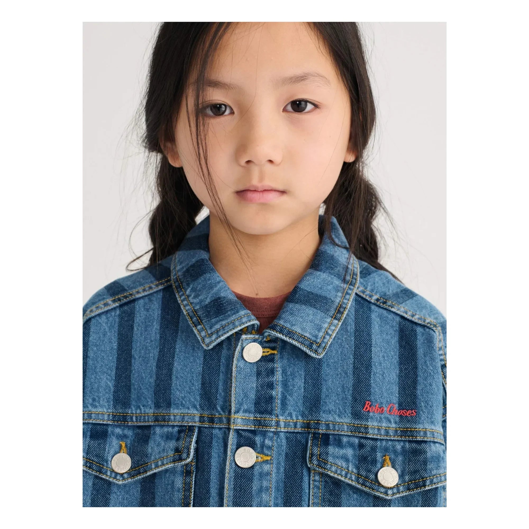 Bobo Choses - Chaqueta vaquera de algodón orgánico a rayas | Azul