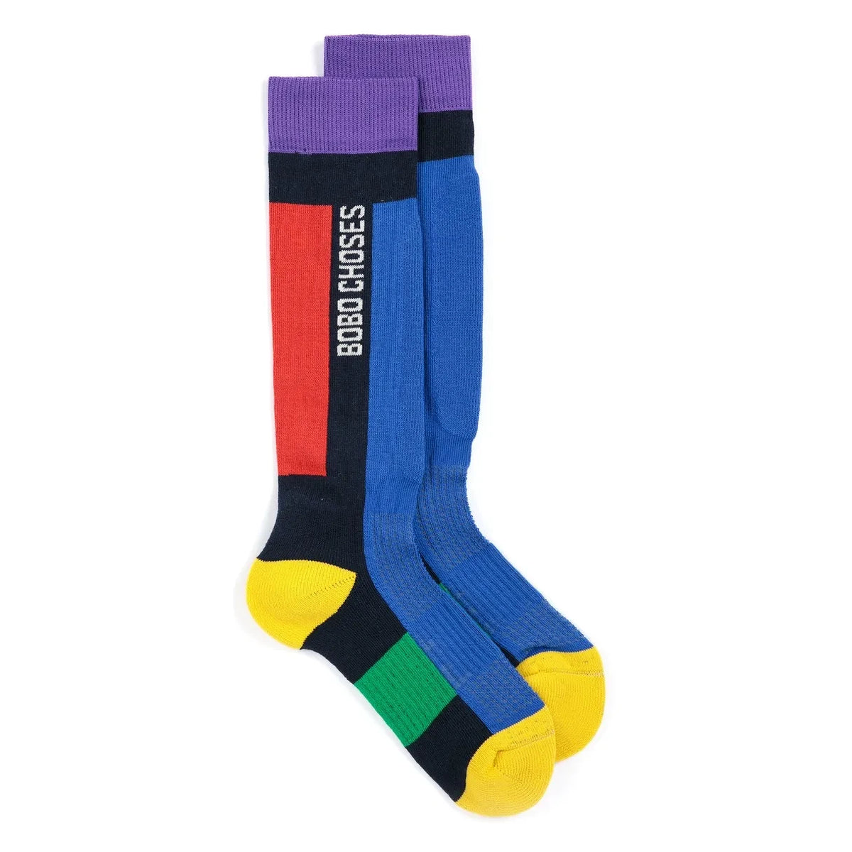 Bobo Choses - Calcetines de esquí de algodón orgánico con bloques de color | Azul