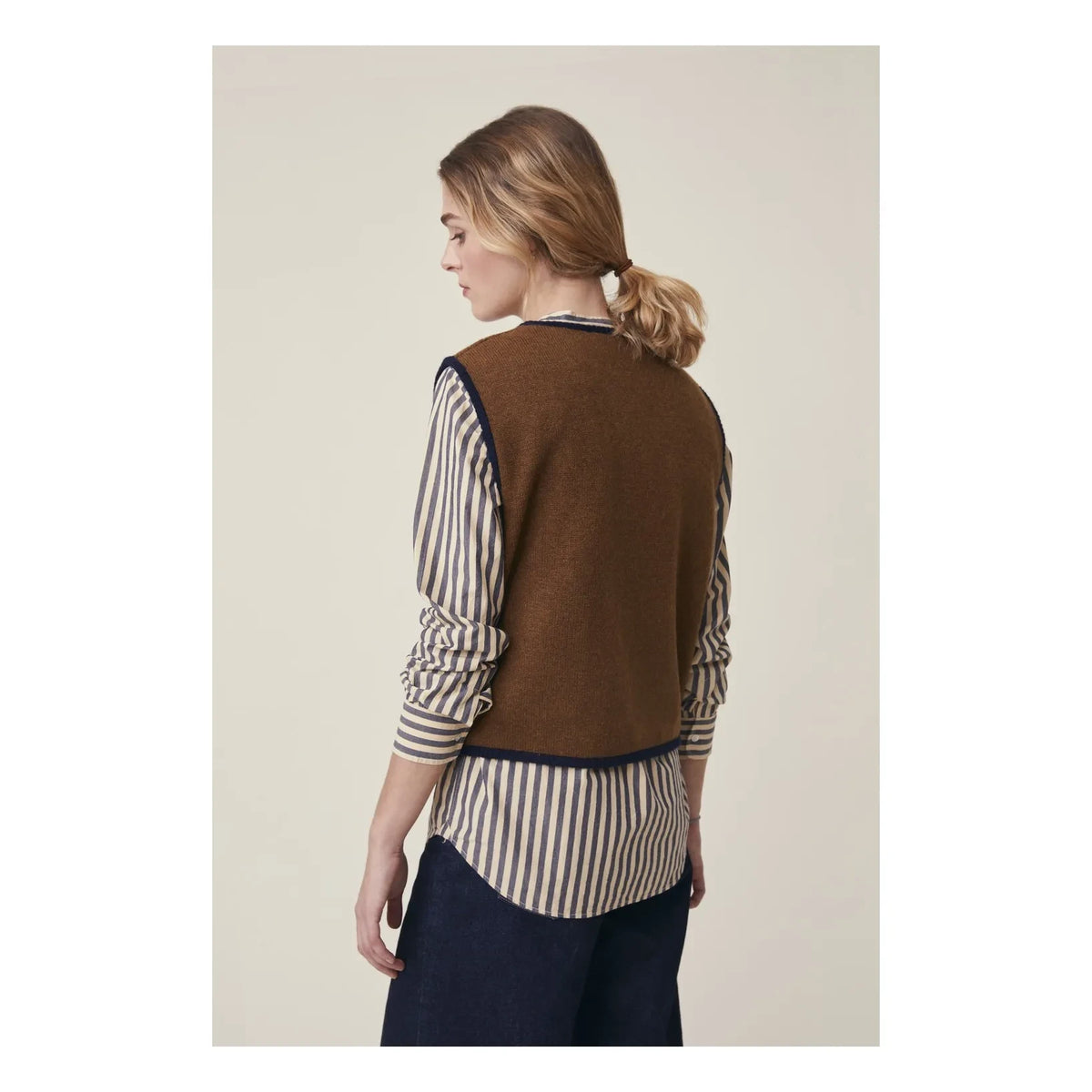 Moismont - Cárdigan Angèle n.º 232, lana merina | Marrón