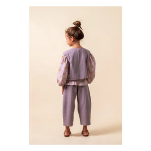 birinit - Pantalón de Gasa de Algodón Orgánico Antiguo de Corte Ancho | Visón