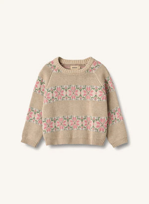 Wheat - Suéter de Algodón Orgánico con Jacquard Alberte | Beige