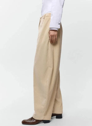 Cordera - Pantalones de algodón de terciopelo | Beige