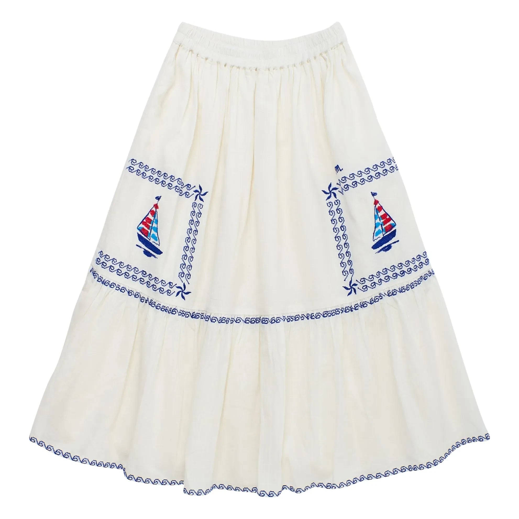 Maison Mangostan - Falda Bordada Voiles | Blanco