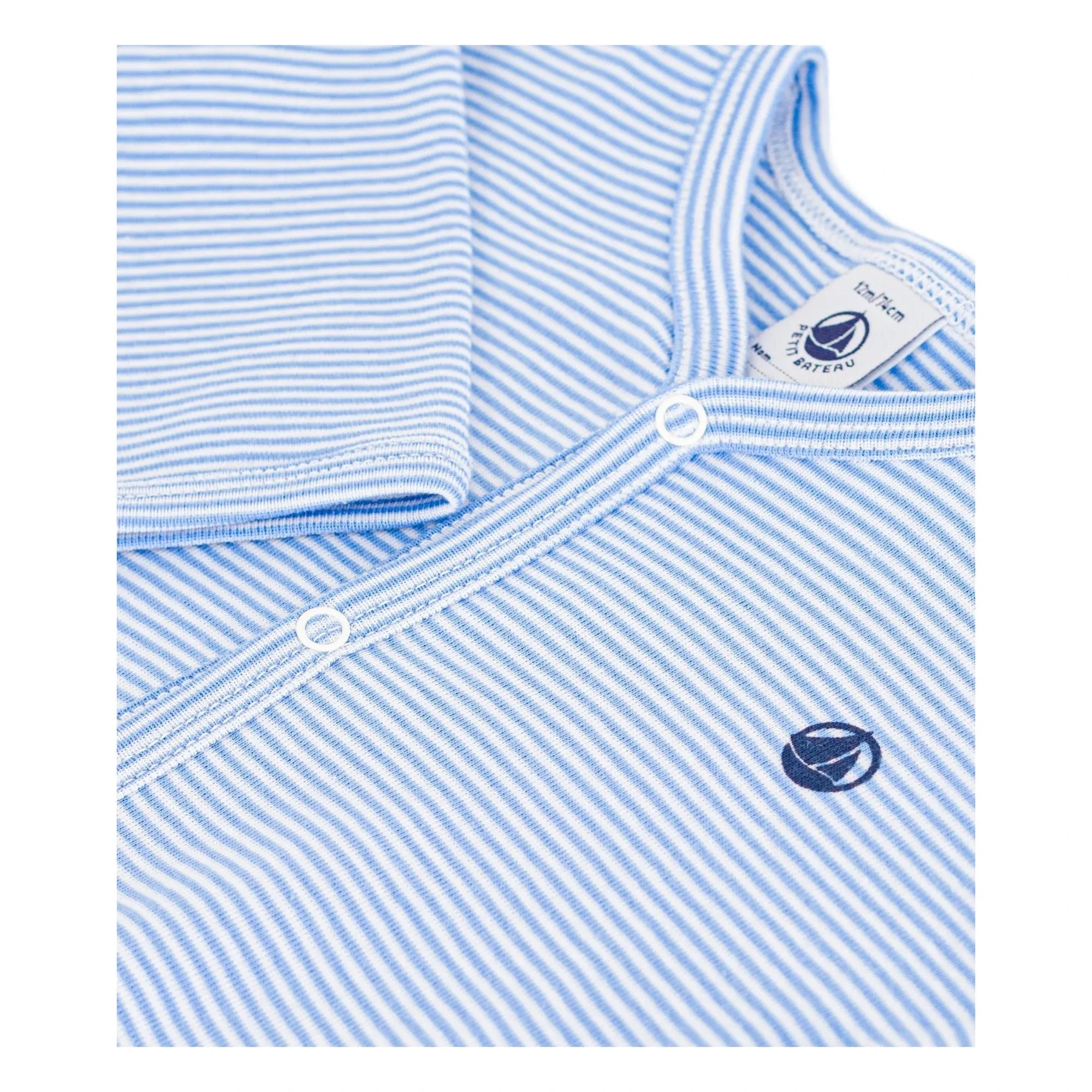 Petit Bateau - Pijama de algodón orgánico a rayas | Azul