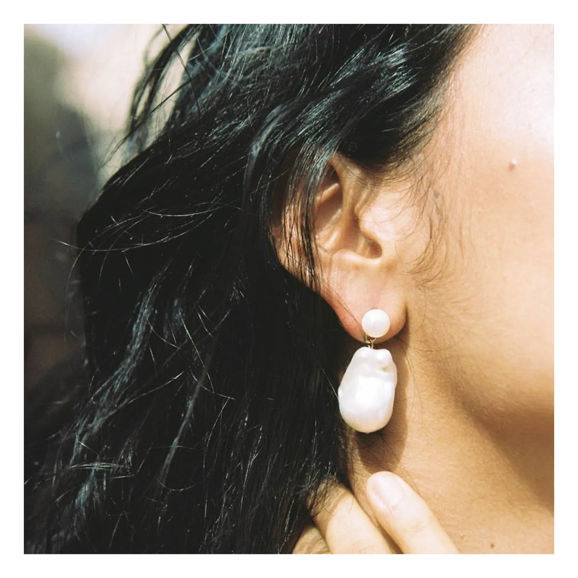 Alhaja - Pendientes de perlas Josefina | Blanco