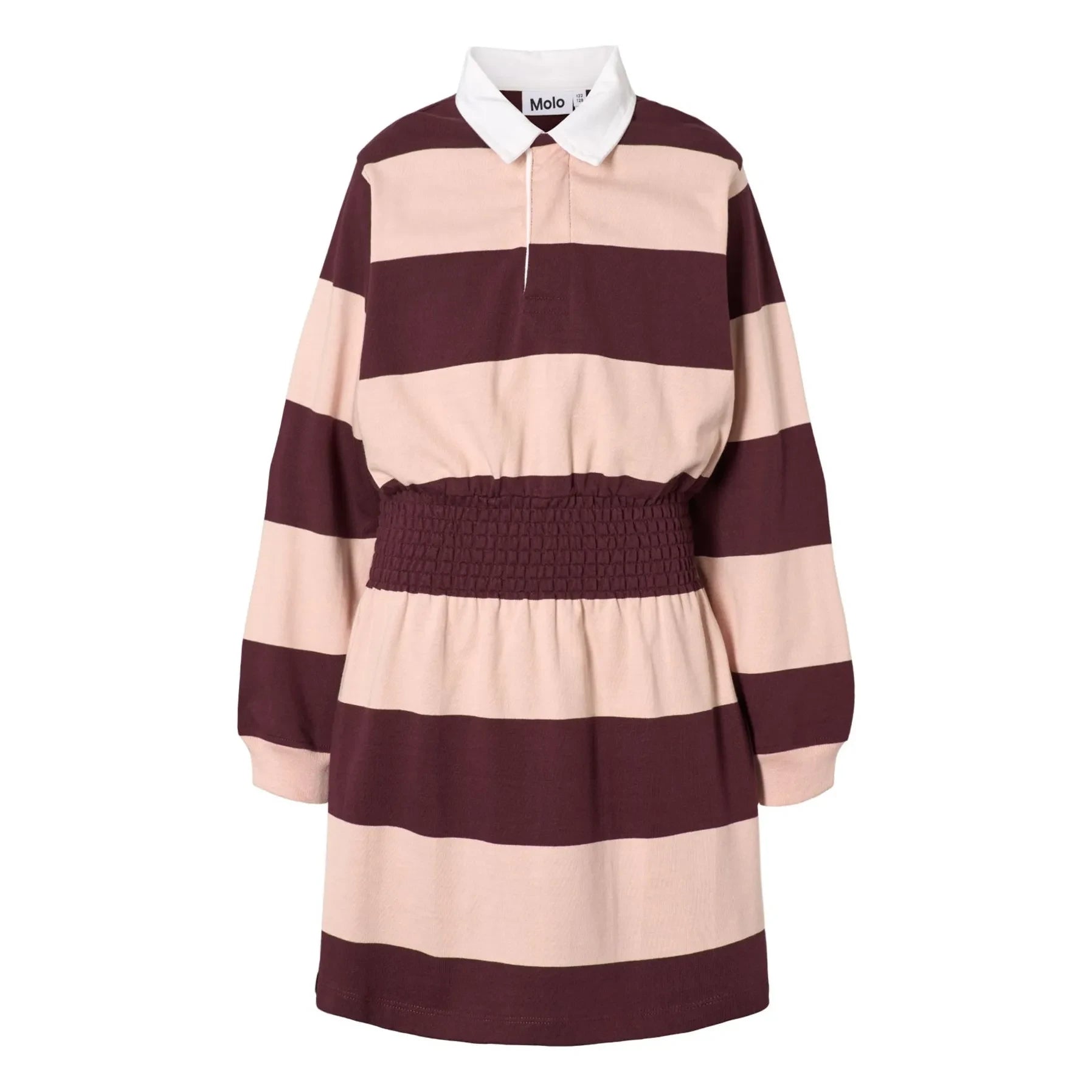 Molo - Vestido Polo de Algodón Orgánico a Rayas Carlott | Marrón