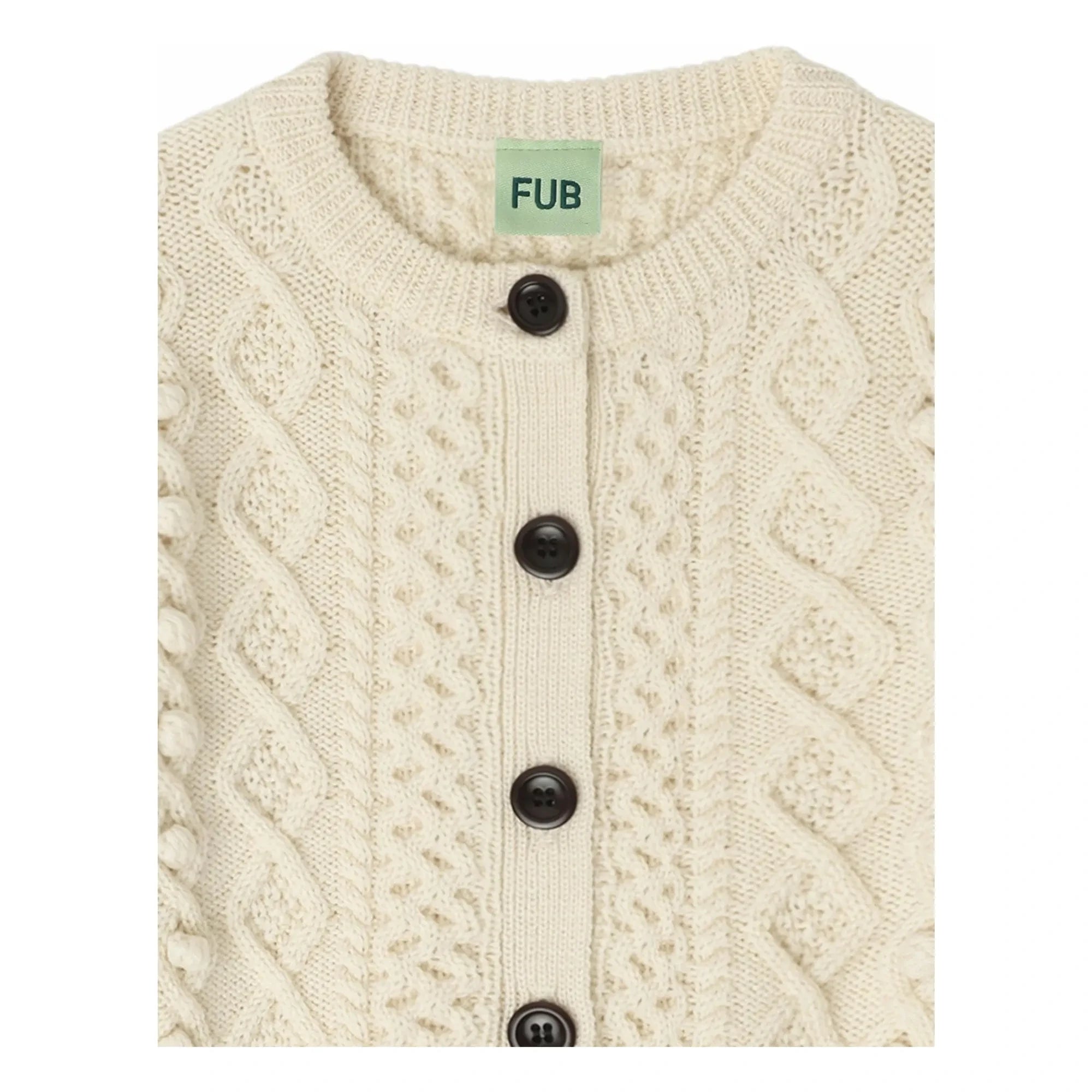 Cárdigan de lana merino Aran FUB | Crudo