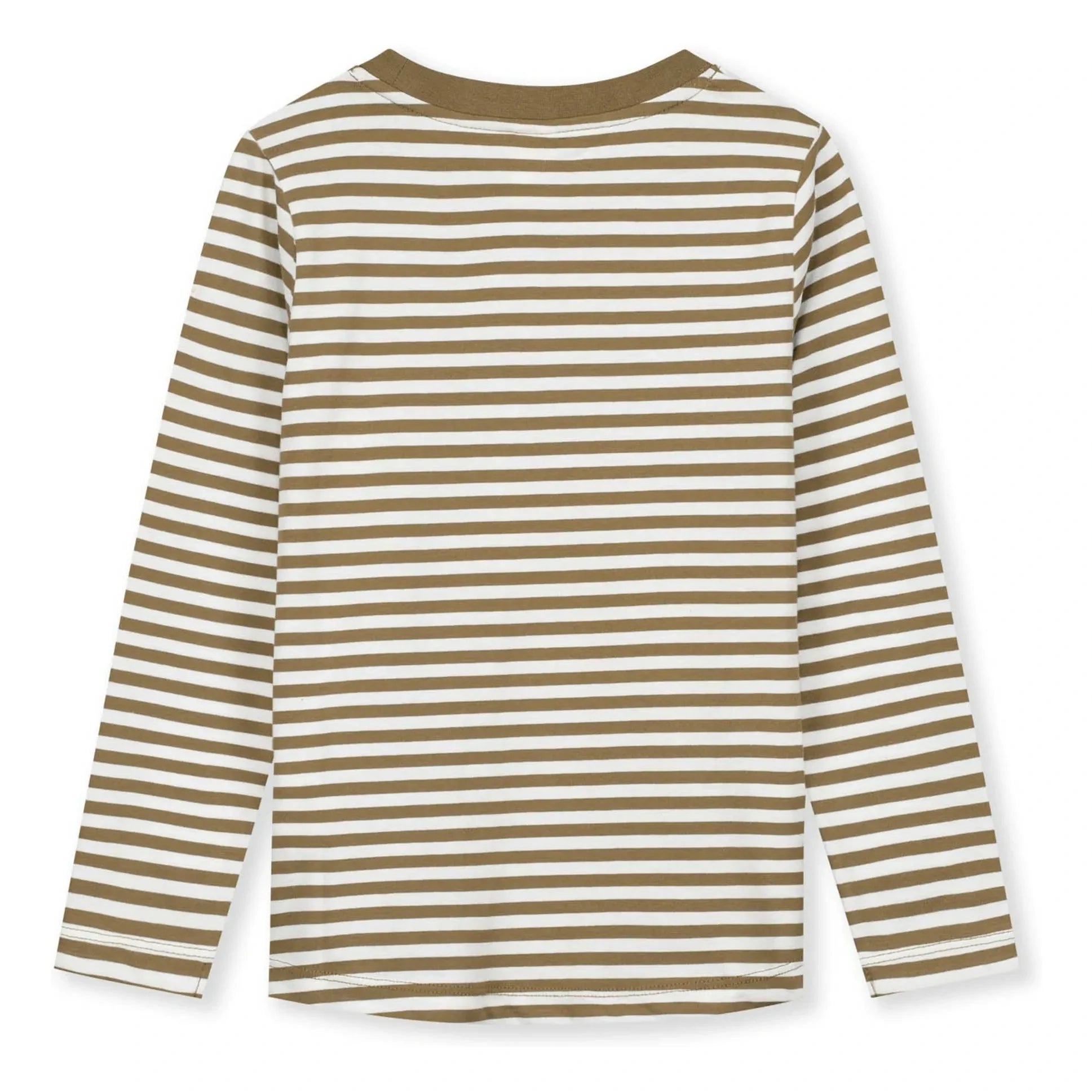 Gray Label - Camiseta de algodón orgánico a rayas | Caqui oscuro