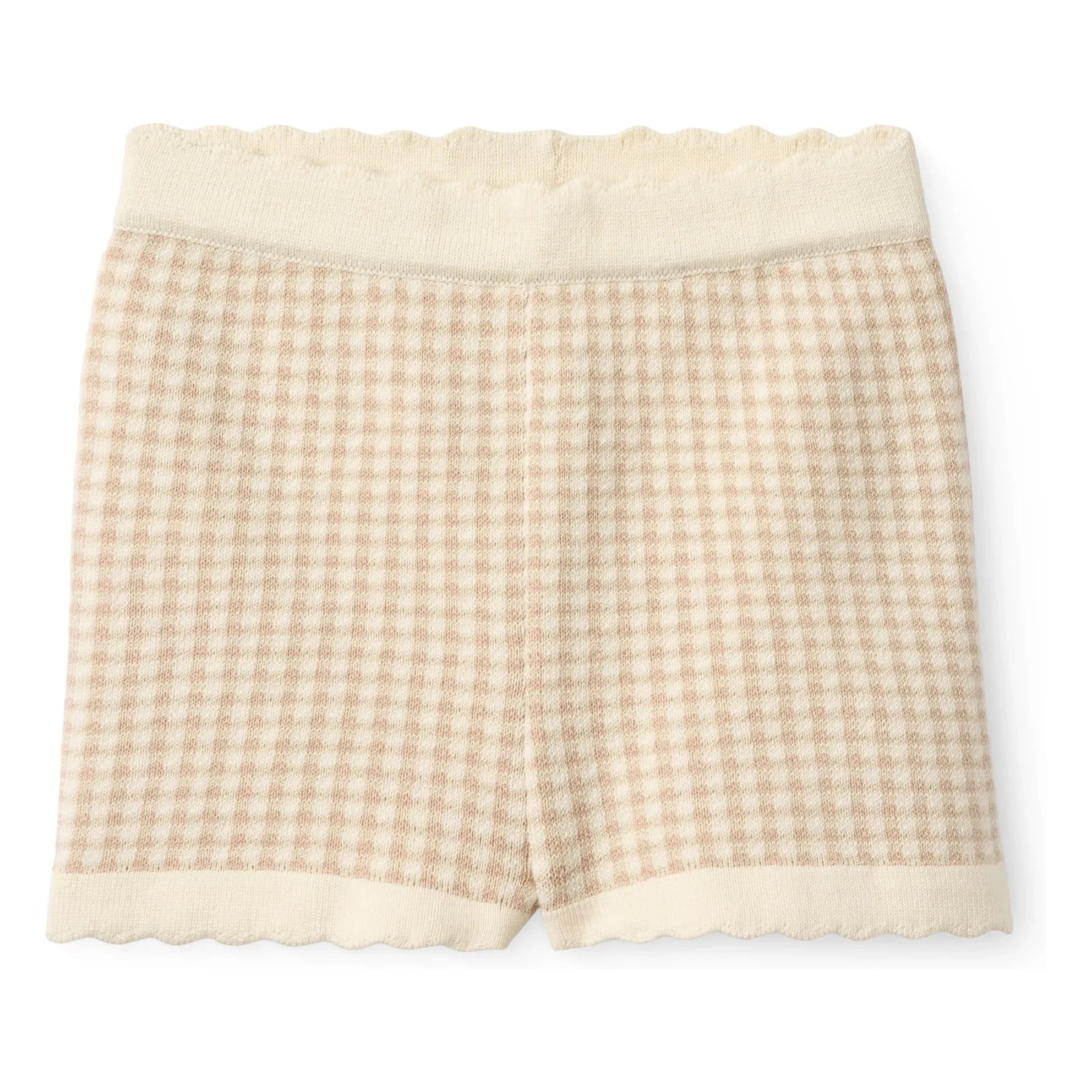 Copenhagen Colors - Pantalón corto a cuadros de jacquard de algodón orgánico | Beige rosado