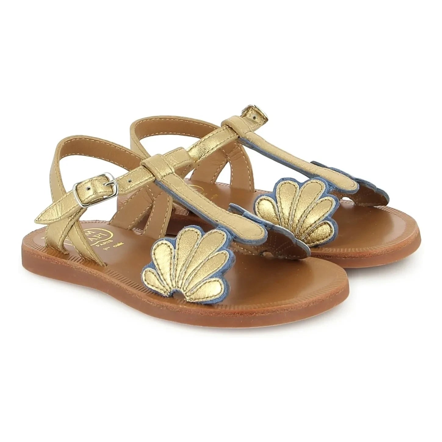 Sandalias Pom d'Api - Plagette Bloom | Doradas