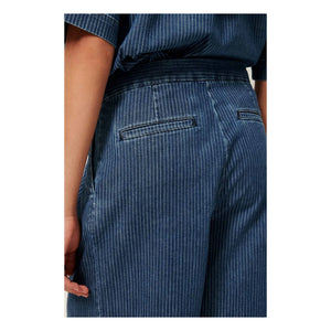 Sessùn - Shorts de rayas de algodón Santa Port | Azul marino