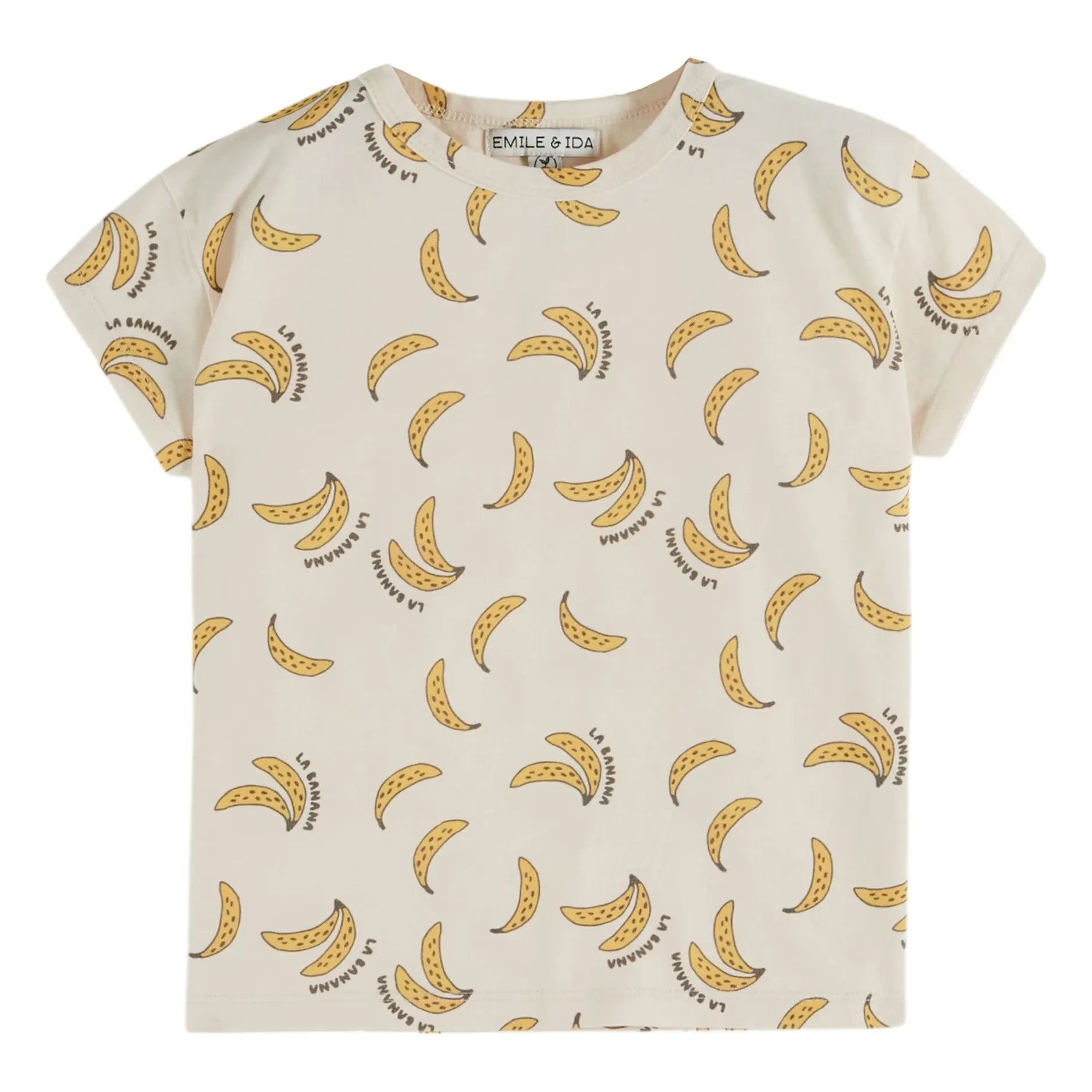 Emile et Ida - Camiseta de Algodón Orgánico con Plátanos | Crema