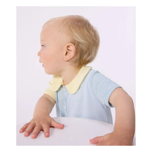 Petit Bateau - Pijama Mono Corto de Rayas | Azul
