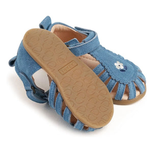 Lazare - Sandalias bordadas de ante Colette Fleur | Azul denim