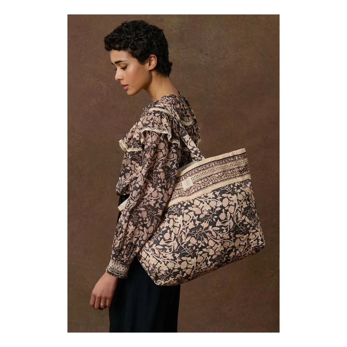 Louise Misha - Bolso Tote Beverly de Algodón Orgánico | Negro
