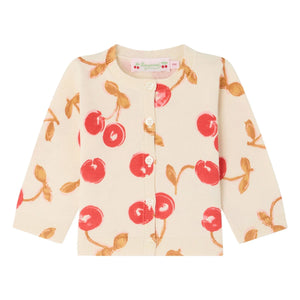 Bonpoint - Cárdigan Teyana de Algodón Orgánico con Estampado de Cerezas | Rojo