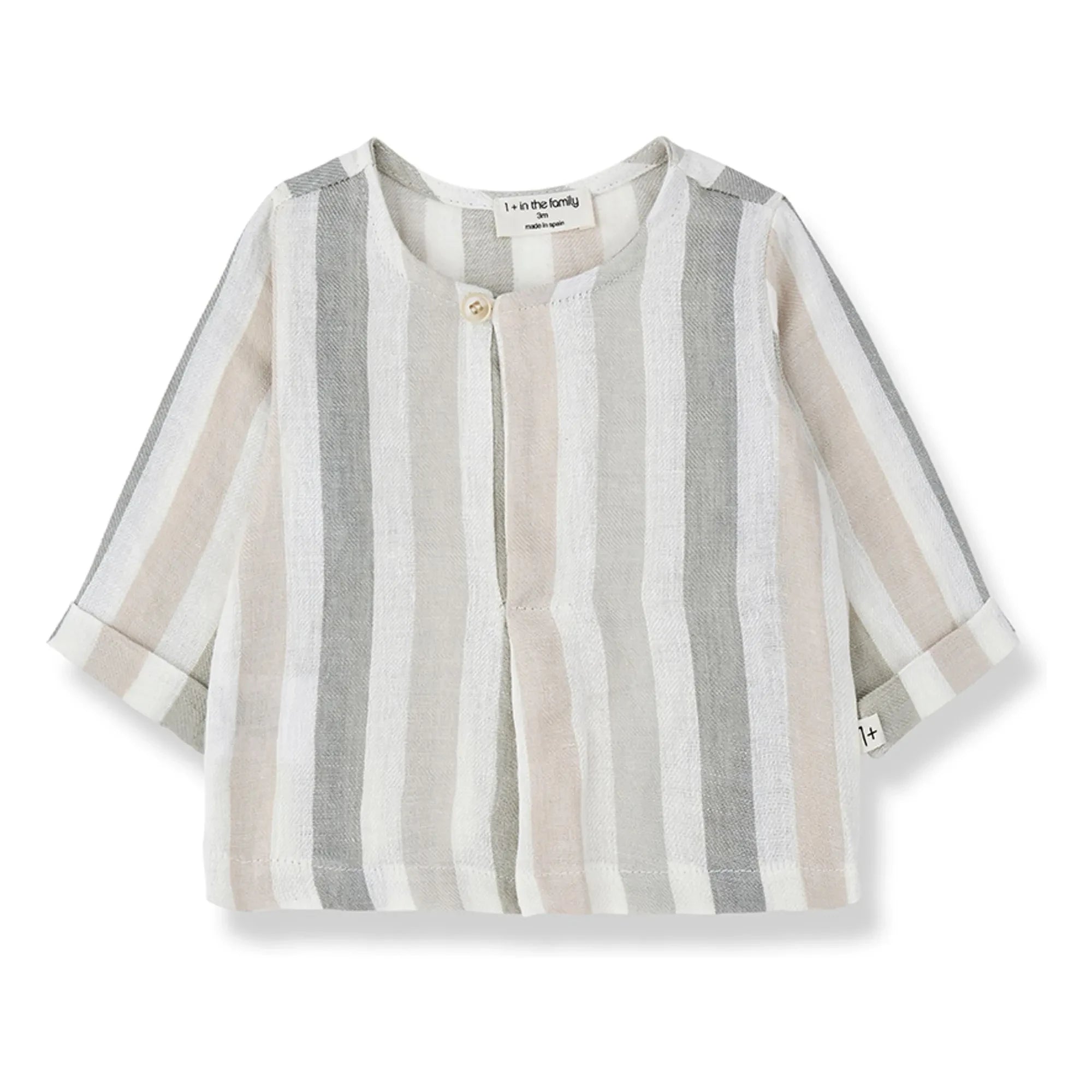 1+ in the family - Camisa de lino a rayas Casavells | Crudo