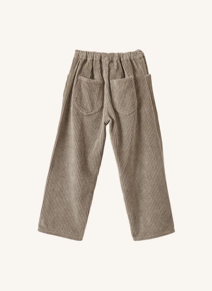 Caramel - Pantalones de terciopelo con pinzas Erodium | Gris