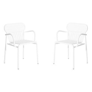 Petite friture - Set de 2 sillas con brazos para exterior Week-end | Blanco