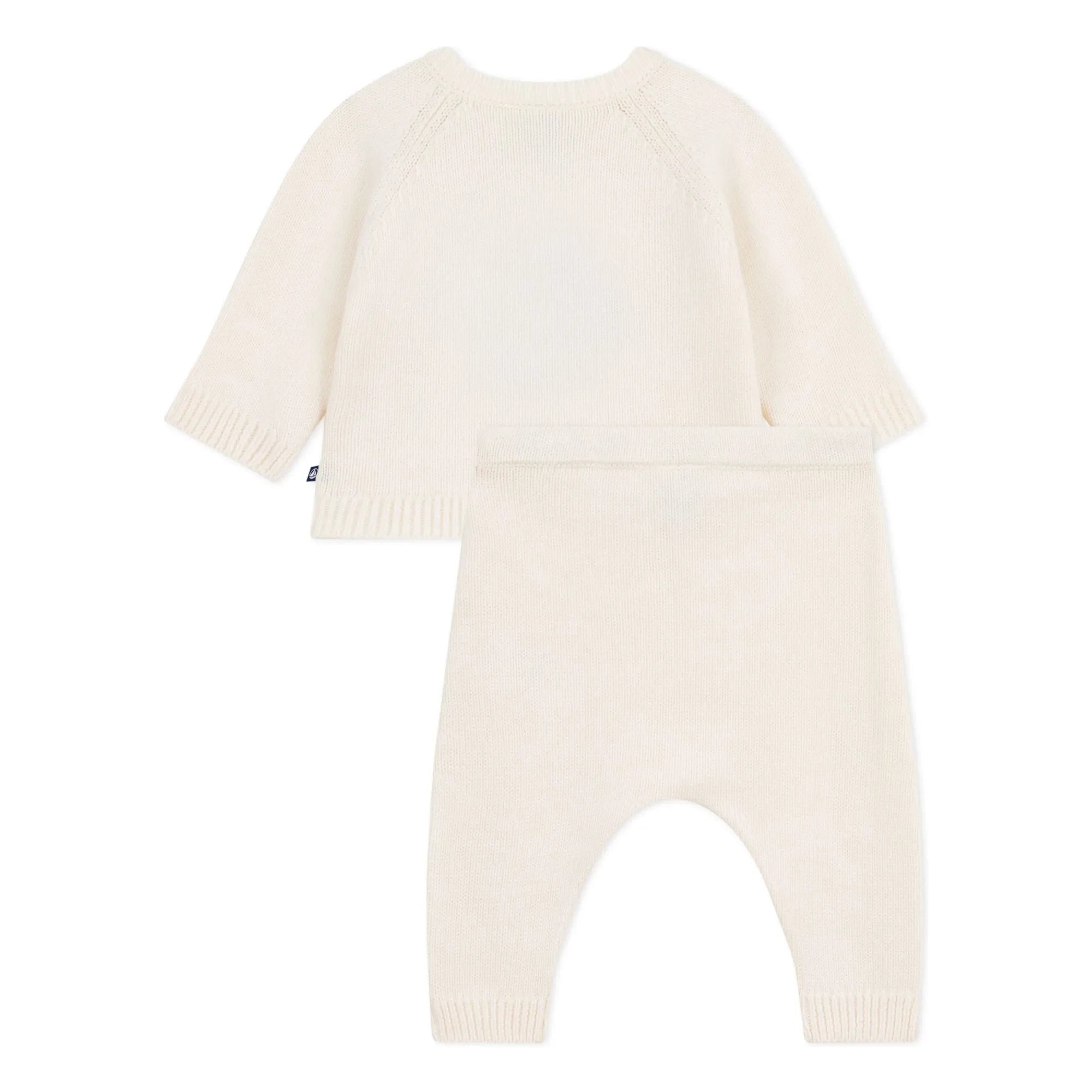 Petit Bateau - Conjunto de Jersey y Mallas de Lana Pingüino | Crudo