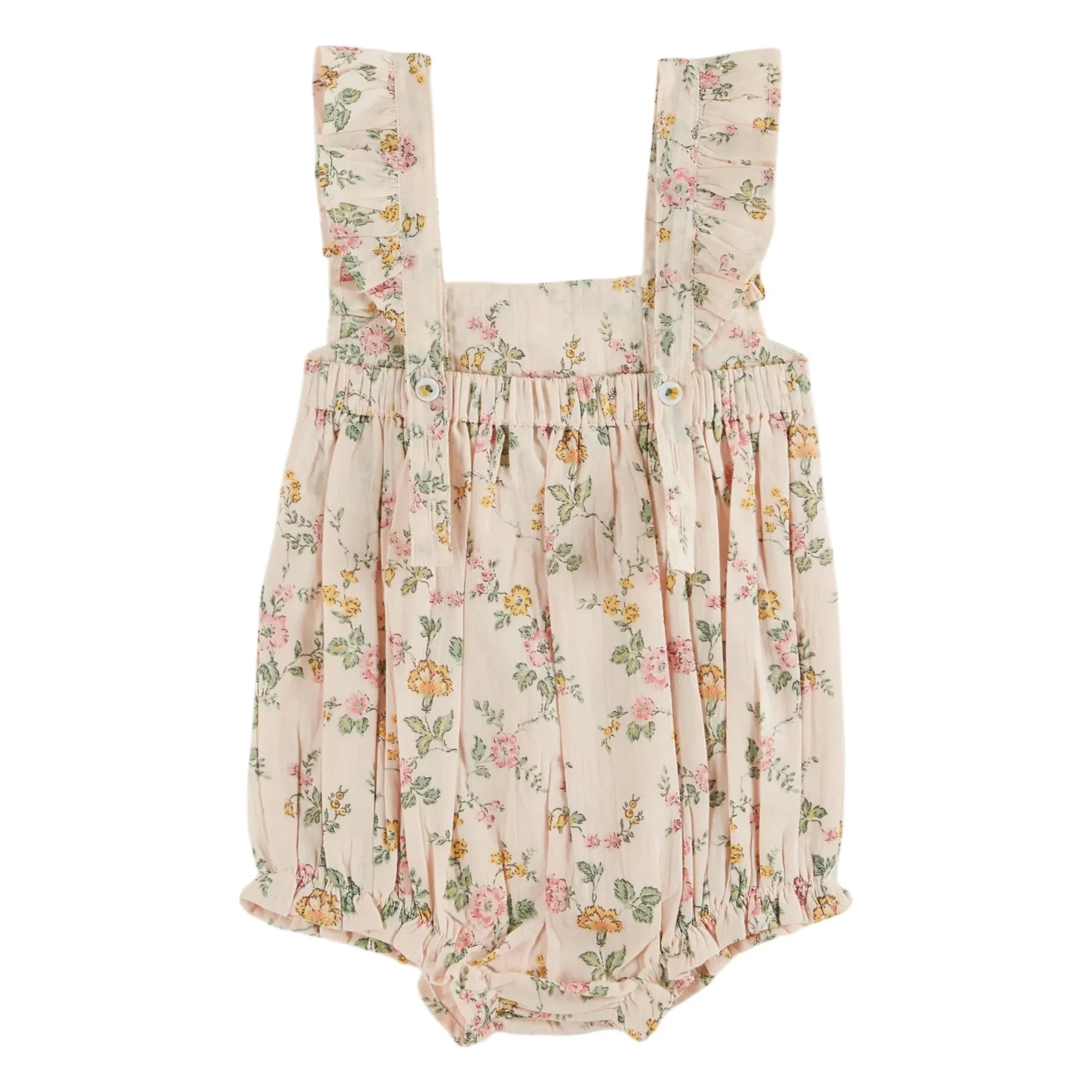 Emile et Ida - Pelele de algodón orgánico con estampado floral | Rosa claro