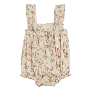 Emile et Ida - Pelele de algodón orgánico con estampado floral | Rosa claro