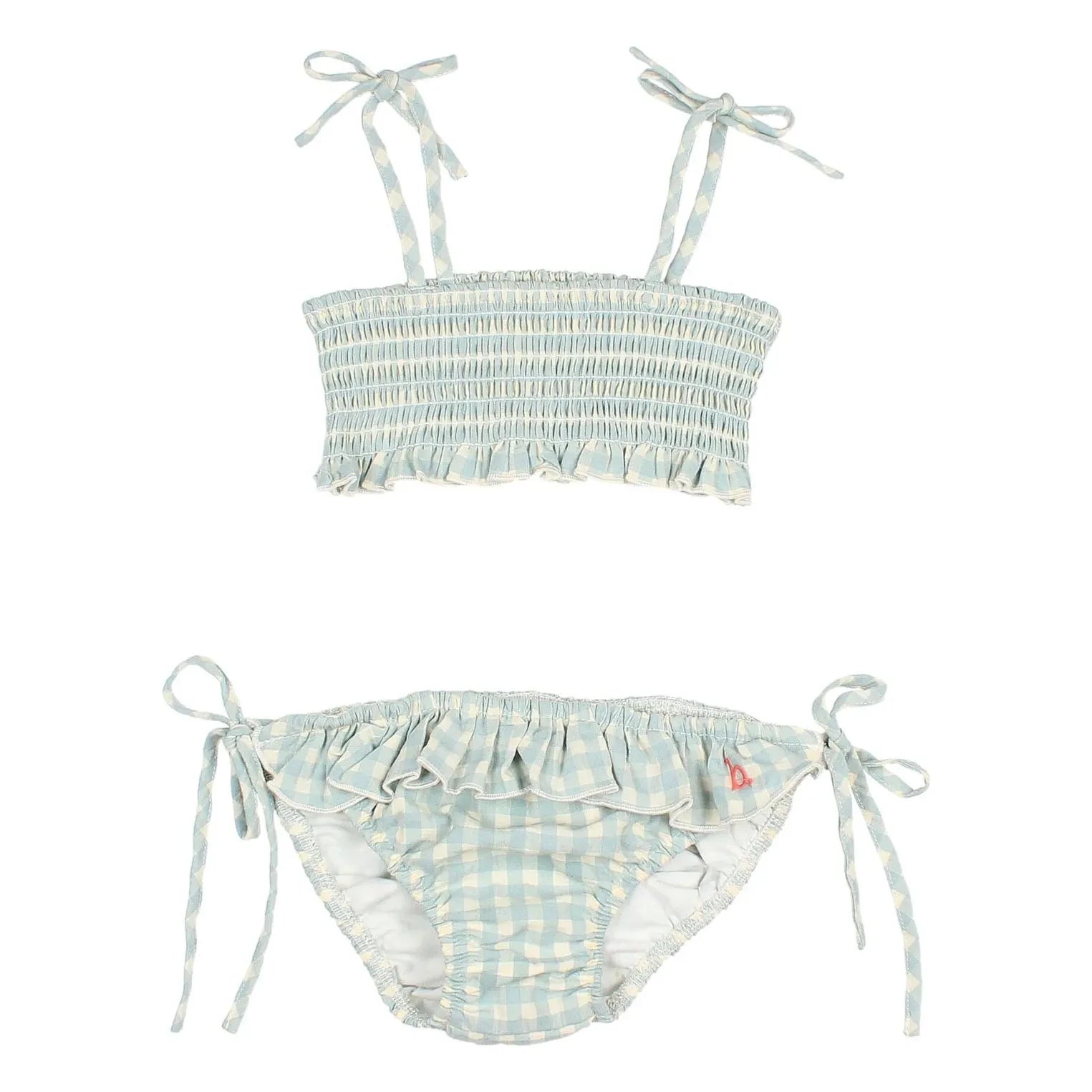 Búho - Vichy Seersucker Traje de baño de algodón orgánico | Aqua