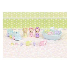 Sylvanian Families - Trillizos conejos Crema y accesorios de baño
