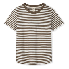 Gray Label - Camiseta de Algodón Orgánico a Rayas Oversize | Caqui