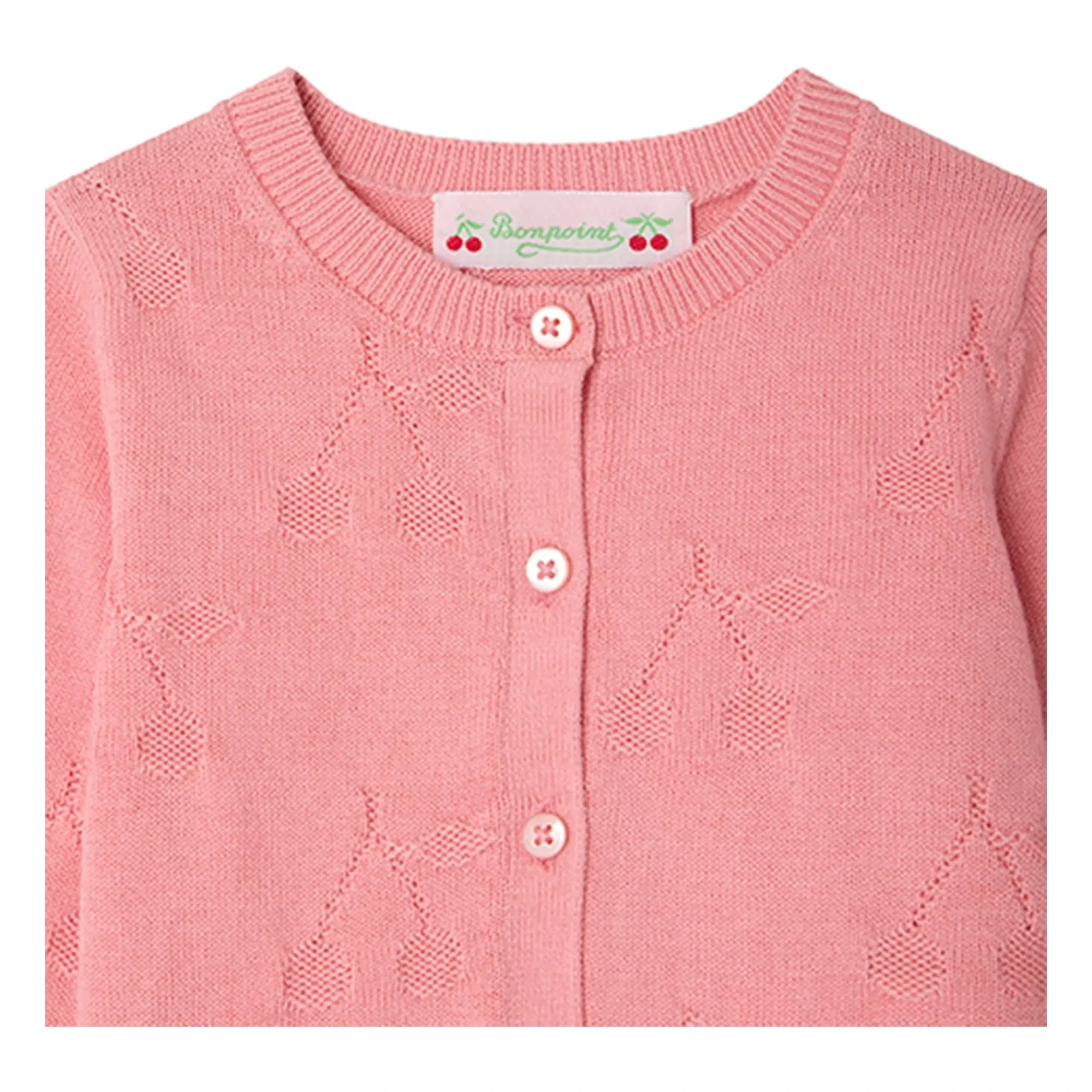 Bonpoint - Cárdigan Teyana de Algodón Orgánico con Estampado de Cerezas | Rosa
