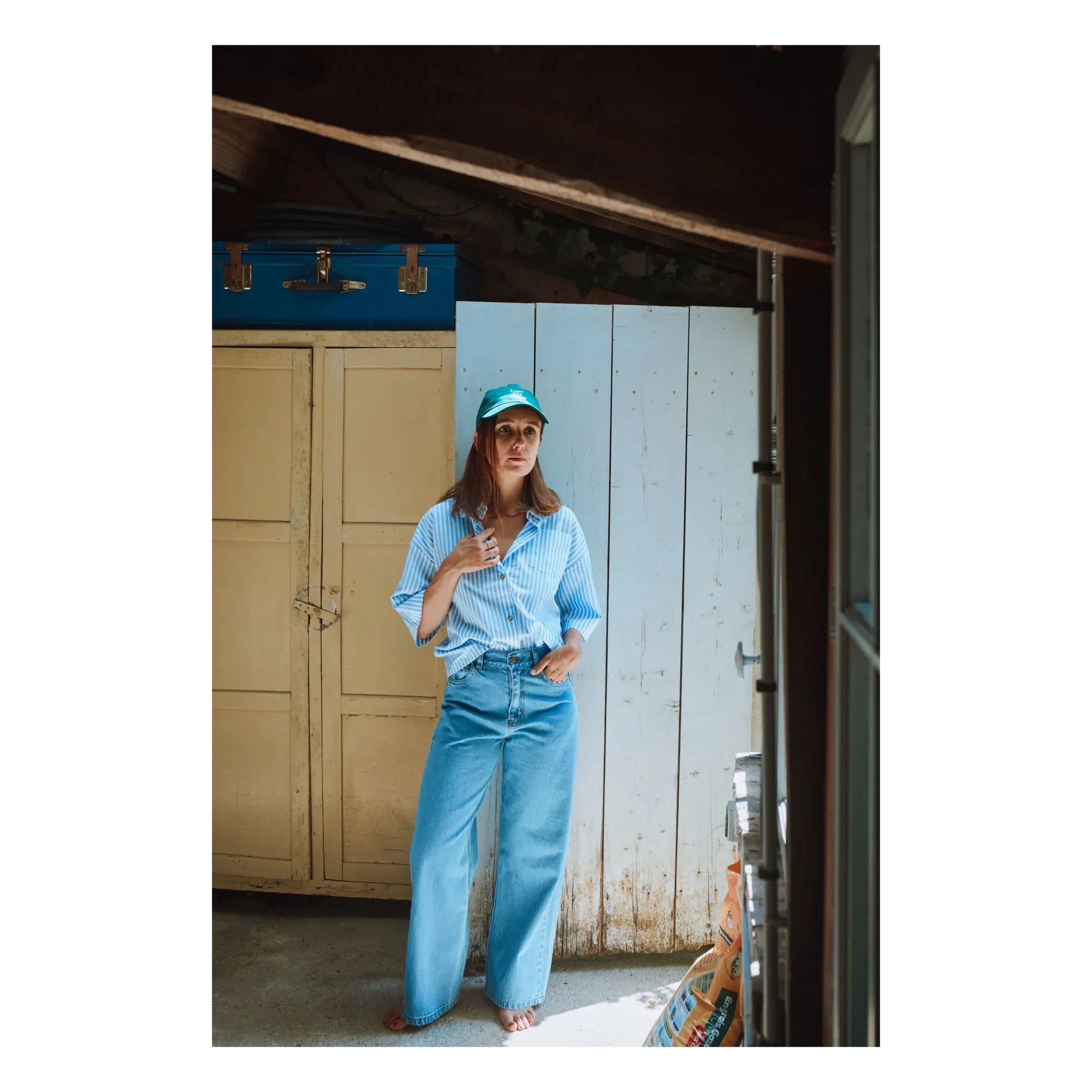 Poudre Organic - Pantalón Bergenie de tela vaquera | Azul